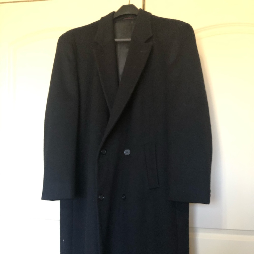 Black Winter Top Coat full length